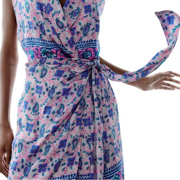 ZARA PRINTED WRAP DRESS - Picture 6 of 10